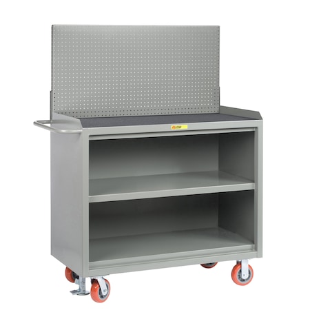 Little Giant Mobile Bench Cabinets, 36"W, Non-Slip Vinyl Matting, Pegboard MM3-2436-FL-PB